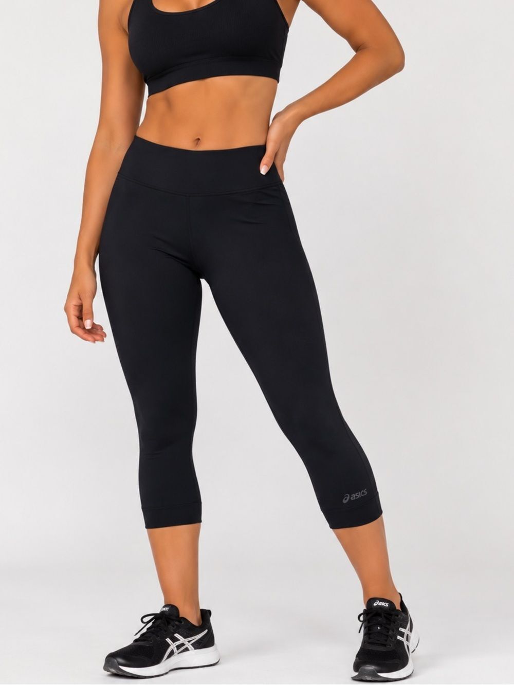 Asics Women's Athletic Capri Black Workout Leggings Size Small